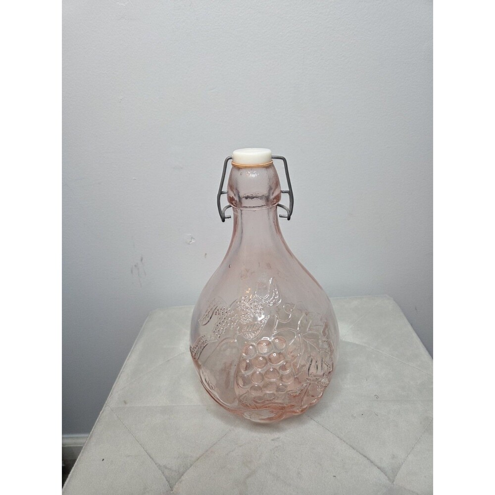 Casadis Milano Vintage Pink Glass "Jus De Fruits" Decanter.